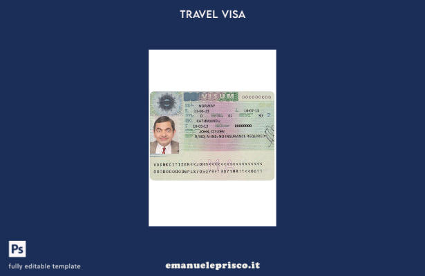 modello di visto per Danimarca in stile verificato